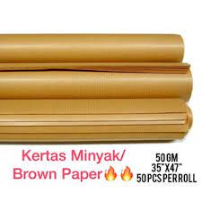 Mskkan 1 sm minyak, goreng hingga ampas menjadi garing kecoklatan. Brown Paper 50 S 35 X47 Kertas Minyak Kertas Balut Kertas Packing Ribbed Kraft Shopee Malaysia