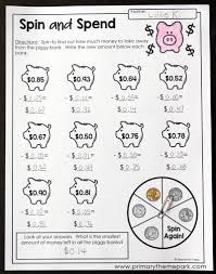 Money Activities For Second Grade Primary Theme Park Money Activities Money Worksheets Money Math