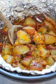 Slow Cooker Cheesy Bacon Ranch Potatoes Recipe Recipes Crockpot Recipes Slow Cooker Recipes Healthy