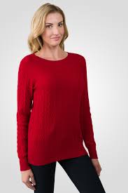 The j.crew credit card · shop with afterpay · find your nearest store Red Cashmere Cable Knit Crewneck Sweater J Cashmere