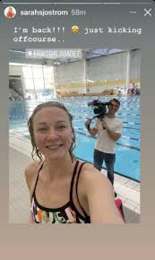 Sarah sjöström skadades i en halkolycka efter ett träningspass. Sarah Sjostrom Returns To The Pool 3 Weeks After Elbow Surgery
