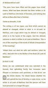 Allah Subhanahu Wa Ta Ala Already Knows What Action An Individual Will Take For Eg Mending His Her Relations With His Her Kins Or Sayings Relatable Books