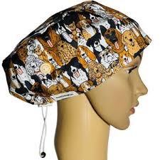 Scrub Caps Hats, Gifts for Doctors, Nurses Vets or Food Service. May Gibbs  Snuggle Pot and Cuddle Pie. Much Loved. Cotton and Reusable, Fun.