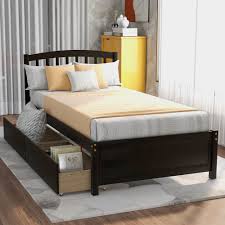 You can get your twin platform storage bed (3 drawers) by prepac (prepac manufacturing) at any of these united states: Twin Platform Bed Frame With Storage Drawers White Twin Bed Frame With Headboard Modern Wood Twin Bed Frame Bedroom Furniture With Strong Wood Slat Support For Kids No Box Spring Needed L4205