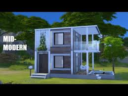 Sims 4 Speed Build Mid Modern Starter Youtube Sims House Sims House Plans Sims 4 House Design