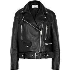 Acne Studios Merlyn Black Leather Biker Jacket Size 6 1 825 Liked On Polyvore Featuring Outerwear Black Leather Biker Jacket Real Leather Jacket Jackets