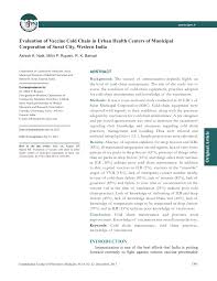 pdf evaluation of vaccine cold chain in urban health