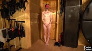 Deviant Designs Playtime - Slut gets corner time with a gag and blindfold  to keep her company