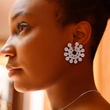 Filigree Chunky Silver Stud Earrings 925 Sterling Silver Filigree Textured  Drop Stud Earrings For Women