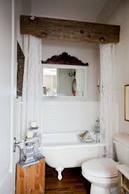 Reclaimed Wood Valance To Hide Curtain Rod Farmhouse Bathroom Decor Rustic Bathroom Designs Bathroom Makeover