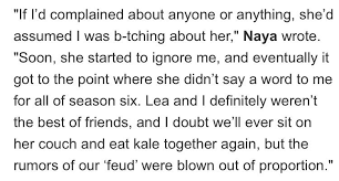 Naya marie rivera was born in valencia, california, on january 12, 1987. Pop Crave On Twitter Naya Rivera Opens Up About Her Feud With Lea Michele On Her Book Sorry Not Sorry Dreams Mistakes And Growing Up