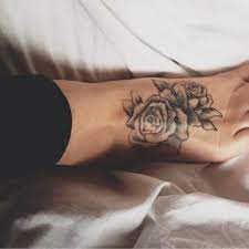 Rose On The Leg Beautiful Rose Tattoo Foot Rose Tattoos Tattoos