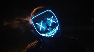 Lightm A S K Blue Mask Scary Photos Black Backgrounds