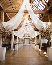 Our Favorite Ways To Decorate Your Wedding Venue With Chandeliers Wedding Ceiling Rustic Glam Wedding Wedding Venues Indoor