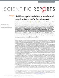 Pdf Azithromycin Resistance Levels And Mechanisms In Escherichia Coli