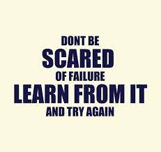 Don T Be Scared Of Failure Learn From It And Try Again Picture Quotes