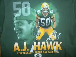 A.J. HAWK GREEN BAY PACKERS T SHIRT Football NFL OSU 50 AJ Adult SMALL