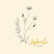 September Birth Flower Astrology Gracewell Design Co Astrology Birth Design Flower In 2020 Birth Flower Tattoos Birth Flowers Aster Flower Tattoos
