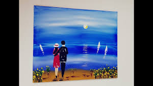 Follow sonne, strand und meer: Acrylmalerei Mit Spachtel Strandspaziergang Acrylic Painting Couple Walk On The Beach Youtube