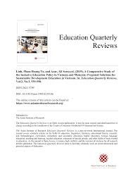 Primary education is available for children from 7 years and lasts for 6 years. Pdf A Comparative Study Of The Inclusive Education Policy In Vietnam And Malaysia Proposed Solutions For Sustainable Development Education In Vietnam