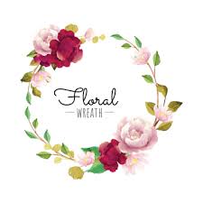 Flower Wreath Red Burgundy Blooming Pink Beautiful Frame Label Plant Botanical Spring Inv Watercolor Flower Wreath Flower Graphic Flower Png Images