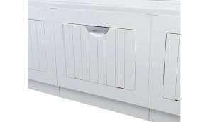 This tongue & groove white bath storage front panel from the universal range conceals the underneath of your bath tub as well as hiding away any plumbing and pipework, perfect for a clean and tidy finish to your. Buy Pjh Lavari Hideaway Bath Panel Matt White Bath Panels Argos