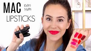 Mac purple lipstick heroine comes in that charming exemplary shot molded instance of mac lipsticks colors.the lipstick says matte which takes me leap with satisfaction. Mac Lipstick Collection Retro Matte Finish Favorites Swatches Wear Test Youtube
