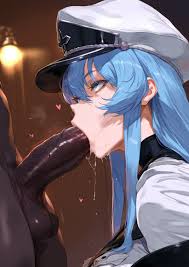 akame ga kill!, esdeath (akame ga kill!), mirham, black penis, blowjob -  R-34.XYZ