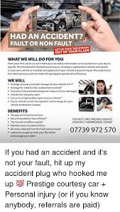 Maybe you would like to learn more about one of these? Providing You The Outstanding Service You Deserve Had An Accident Fault Or Non Fault Out Of Your Claim What We Will Do For You From Your First Call To Us We Ll Make