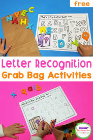 Make your own letters with this set of colorful wooden pieces. Letter Recognition Grab Bag With Free Alphabet Printables