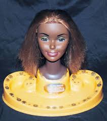 Black Barbie Head Styling Doll 1980 1981 Golden Dream Christie Fashion Face Styling Head Black Aa African American Doll With Glittery Quick Cu Barbie African American Dolls Quick Curls