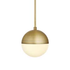 Lights Com Ceiling Pendant Lighting Powell Led 7 Aged Brass Globe Pendant