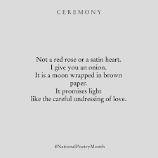 Valentine By Carol Anne Duffy National Poetry Month Love Poems Carol Ann Duffy