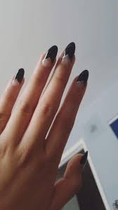 Acrylic Black Almond Shaped Nails Pin On Nail Me