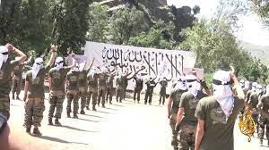 Afganistan'ın ulusal bayrağı ( dari : Gerilladan Duzenli Orduya Beyaz Sancakli Taliban
