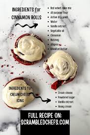 While rolls are baking, cream together the cream cheese and powdered sugar. Red Velvet Cinnamon Rolls With Cream Cheese Icing Scrambled Chefs
