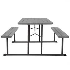 Folding resin picnic table storm dust rough cut. Cosco Outdoor Intellifit 6 Ft Folding Blow Mold Picnic Table Gray Wood Grain Walmart Com Walmart Com