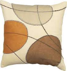 Cream Decorative Throw Pillow With Earth Tone Circles Set Of 2 86 00 Pillows Tan Decorative Pillows Pillow Decorative Bedroom Unique Decorative Pillows