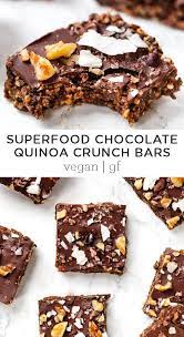 Superfood Chocolate Quinoa Bars Gluten Free Vegan Simply Quinoa Recipe Superfood Chocolate Vegan Snacks Healthy Superfoods