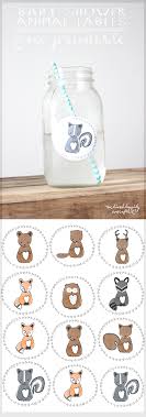 Baby showers are such a fun event! Free Forest Animal Mason Jar Baby Shower Label Printables We Lived Happily Ever After