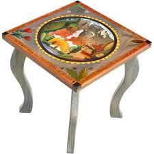 Large Square End Table Four Seasons Motifs Painted Furniture Paint Furniture Hand Painted Furniture