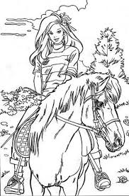 Barbie Doll Riding Horse Coloring Page Horse Coloring Pages Barbie Coloring Pages Horse Coloring