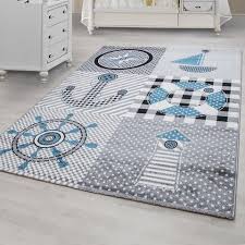 If you are looking for baby boy room. Kids Rug Boys Nursery Grey Blue Marine Theme Mat Childrens Play Baby R Xrugs