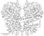 Printable adult coloring book page: Swear Word Coloring Pages To Print Swear Word Printable