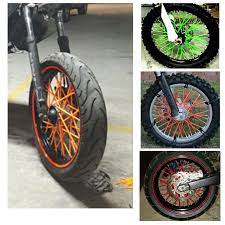 Motocross Spoke Skins Wheel Rim Spoke Covers For Kawasaki Z800 Tmax Ktm 250 Bmw Klx450r Suzuki Xr650l Cbr1000rr Suzuki Mt0 Motorcycle Dirt Bike Ktm Wheel Rims