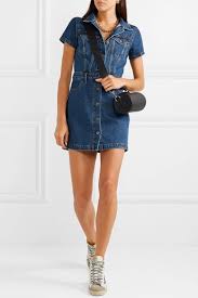 Grlfrnd Max Denim Mini Dress Net A Porter Com Denim Mini Dress Clothes Double Denim