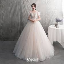 Maybe you would like to learn more about one of these? Mode Champagner Brautkleider Hochzeitskleider 2019 A Linie Plissee Rundhalsausschnitt Glanz Geflecktes Tulle Spitze Blumen Kurze Armel