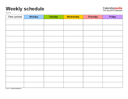 Free Weekly School Schedule Template Templates At Allbusinesstemplates Com School Schedule School Schedule Printable Study Schedule Template