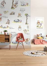 Non Woven Photomural Winnie Pooh Stripes From Disney Photomural Com