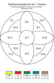 Jetzt die mathe übungen für die 1. Rechenmandala Fur Die Grundschule Minusaufgaben Fur Die 1 Klasse Mathe Erste Klasse Unterrichten